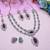 Purple rhodium premium designer american diamond and stone work necklace set