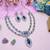 Blue rhodium premium designer american diamond and stone work necklace set