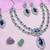 Blue rhodium premium designer american diamond and stone work necklace set