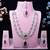 Pink rhodium premium designer american diamond and stone work necklace set