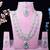 White rhodium premium designer american diamond and stone work necklace set