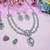 White rhodium premium designer american diamond and stone work necklace set