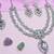 White rhodium premium designer american diamond and stone work necklace set