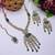 Green yellow gold premium designer american diamond and stone work necklace set