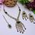 Green yellow gold premium designer american diamond and stone work necklace set