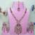 Purple yellow gold premium designer american diamond and stone work necklace set