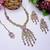 Purple yellow gold premium designer american diamond and stone work necklace set