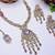 Purple yellow gold premium designer american diamond and stone work necklace set