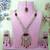 Maroon yellow gold premium designer american diamond and stone work necklace set