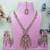 Pink yellow gold premium designer american diamond and stone work necklace set
