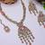 Pink yellow gold premium designer american diamond and stone work necklace set
