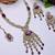 Purple yellow gold premium designer american diamond and stone work necklace set