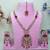 Pink yellow gold premium designer american diamond and stone work necklace set