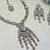 White yellow gold premium designer american diamond and stone work necklace set