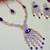 Blue rose gold premium designer american diamond and stone work necklace set