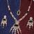 Green rose gold premium designer american diamond and stone work necklace set