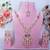 Purple rose gold premium designer american diamond and stone work necklace set