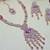 Purple rose gold premium designer american diamond and stone work necklace set