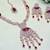 Maroon rose gold premium designer american diamond and stone work necklace set