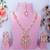 Pink rose gold premium designer american diamond and stone work necklace set