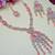 Pink rose gold premium designer american diamond and stone work necklace set