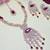 Purple rose gold premium designer american diamond and stone work necklace set