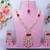 Pink rose gold premium designer american diamond and stone work necklace set