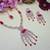 Pink rose gold premium designer american diamond and stone work necklace set