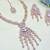 White rose gold premium designer american diamond and stone work necklace set