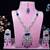 Blue rhodium premium designer american diamond and stone work necklace set