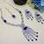 Blue rhodium premium designer american diamond and stone work necklace set