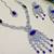 Blue rhodium premium designer american diamond and stone work necklace set