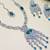 Green rhodium premium designer american diamond and stone work necklace set