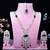 Green rhodium premium designer american diamond and stone work necklace set
