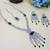 Green rhodium premium designer american diamond and stone work necklace set