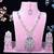 Purple rhodium premium designer american diamond and stone work necklace set