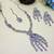 Purple rhodium premium designer american diamond and stone work necklace set