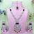 Maroon rhodium premium designer american diamond and stone work necklace set