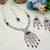 Maroon rhodium premium designer american diamond and stone work necklace set