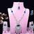 Blue rhodium premium designer american diamond and stone work necklace set