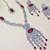 Pink rhodium premium designer american diamond and stone work necklace set
