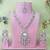 White rhodium premium designer american diamond and stone work necklace set