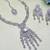 White rhodium premium designer american diamond and stone work necklace set