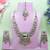 Gold yellow gold premium designer american diamond and stone work necklace set