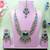 Green yellow gold premium designer american diamond and stone work necklace set