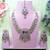 Purple yellow gold premium designer american diamond and stone work necklace set