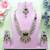 Green yellow gold premium designer american diamond and stone work necklace set