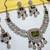 Green yellow gold premium designer american diamond and stone work necklace set