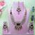 Maroon yellow gold premium designer american diamond and stone work necklace set