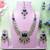 Blue yellow gold premium designer american diamond and stone work necklace set